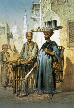 Le vendeur de thé du souvenir du Caire 1862 Amadeo Preziosi néoclassicisme romanticisme Peinture à l'huile